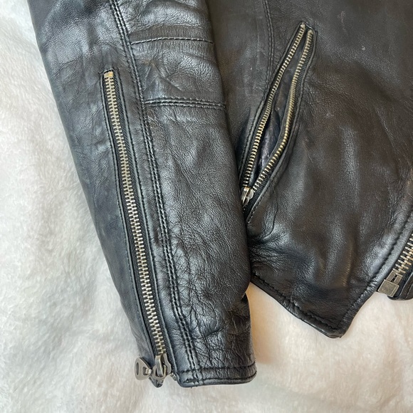 DOMA Asymetrical Genuine Leather Moto Jacket Size Small - Picture 4 of 10